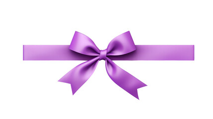 Purple ribbon elegantly draped on a transparent background.