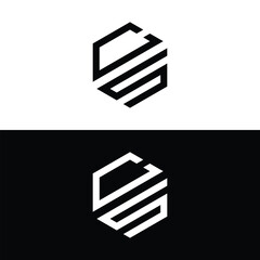Monogram CS Letter Logo Design. Usable for Business Logo. Vector Logo