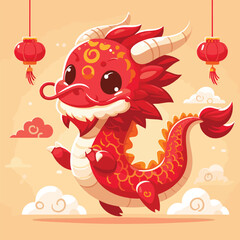Welcome the Chinese New Year with our 2024 Dragon Icon! This charming design features a stylized dragon, a symbol of power, strength, and good luck in Chinese culture.