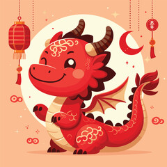 Welcome the Chinese New Year with our 2024 Dragon Icon! This charming design features a stylized dragon, a symbol of power, strength, and good luck in Chinese culture.