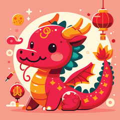 Welcome the Chinese New Year with our 2024 Dragon Icon! This charming design features a stylized dragon, a symbol of power, strength, and good luck in Chinese culture.