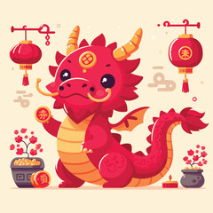 Welcome the Chinese New Year with our 2024 Dragon Icon! This charming design features a stylized dragon, a symbol of power, strength, and good luck in Chinese culture.