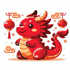 Welcome the Chinese New Year with our 2024 Dragon Icon! This charming design features a stylized dragon, a symbol of power, strength, and good luck in Chinese culture.