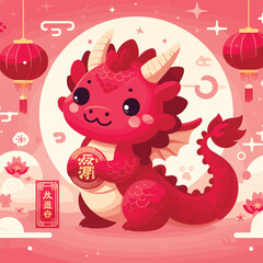 Welcome the Chinese New Year with our 2024 Dragon Icon! This charming design features a stylized dragon, a symbol of power, strength, and good luck in Chinese culture.