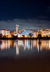 Naklejka premium night view of the city - long exposure