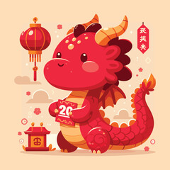 Welcome the Chinese New Year with our 2024 Dragon Icon! This charming design features a stylized dragon, a symbol of power, strength, and good luck in Chinese culture.