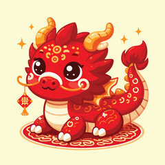 Welcome the Chinese New Year with our 2024 Dragon Icon! This charming design features a stylized dragon, a symbol of power, strength, and good luck in Chinese culture.