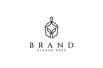 spartan logo icon design template outline linear style concept illustration