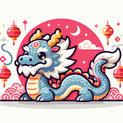 Welcome the Chinese New Year with our 2024 Dragon Icon! This charming design features a stylized dragon, a symbol of power, strength, and good luck in Chinese culture.