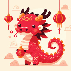 Welcome the Chinese New Year with our 2024 Dragon Icon! This charming design features a stylized dragon, a symbol of power, strength, and good luck in Chinese culture.