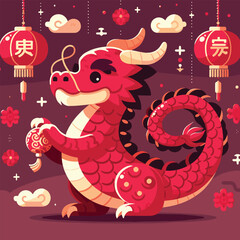 Welcome the Chinese New Year with our 2024 Dragon Icon! This charming design features a stylized dragon, a symbol of power, strength, and good luck in Chinese culture.