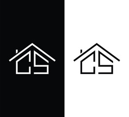 Letter CS Home Logo Design. Usable for Business Logo. Home Vector Logo