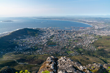 Landscape view of capetown from tabel mountain