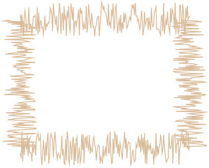 An abstract transparent wavy scribble text box outline design element.