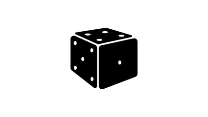 game dice, black isolated silhouette