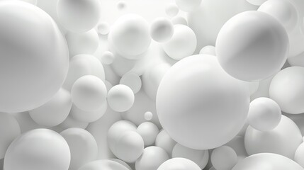 Abstract background of white soft spheres