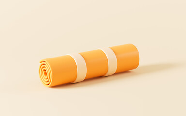 Cartoon camping carpet, 3d rendering.