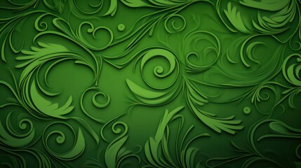 Ornate Swirls green background