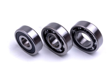 Ball bearings on a white background