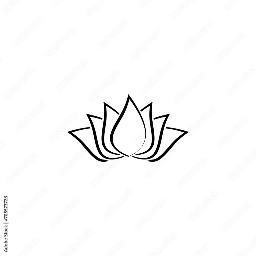 Canvas Prints Lotus flower icon isolated on white background 