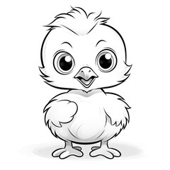 Cute cartoon chicken isolated on a white background. Vector illustration.