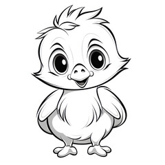 Illustration of a Cute little chick on a white background.
