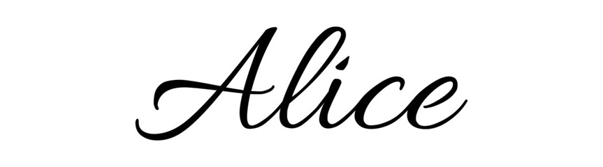 Alice - black color - name - ideal for websites, emails, presentations, greetings, banners, cards, books, t-shirt, sweatshirt, prints, cricut, silhouette,	