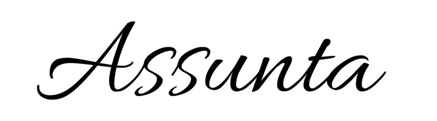 Assunta - black color - name - ideal for websites, emails, presentations, greetings, banners, cards, books, t-shirt, sweatshirt, prints, cricut, silhouette,	 - obrazy, fototapety, plakaty