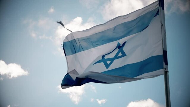 Cinematic slow motion flag of Israel