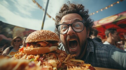Savoring the Moment: Burger Bliss - obrazy, fototapety, plakaty