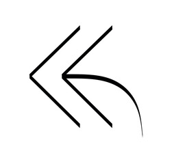 Arrow element of black-white set. The directional arrow icon in this illustration exudes clarity and contemporary aesthetics. Vector illustration.