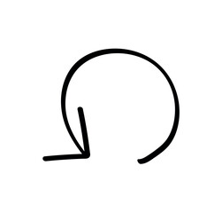 Arrow element of black-white set. The black outline style, combined with its elegant curve, adds a touch of sophistication to all designs. Vector illustration.