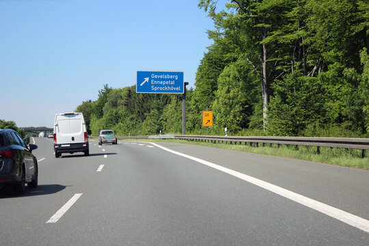 BAB 1, Ausfahrt 90, Gevelsberg, Ennepetal, Sprockh&ouml;vel in Richtung K&ouml;ln