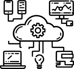 Cloud computing technology line icon. linear style sign for mobile sign, symbol, vector, art
