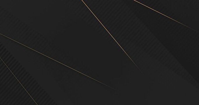 4k Abstract elegant luxury background with golden lines on black background. Diagonal light stripes animation. Premium minimal design banner. Modern seamless looped animation. Animated soft pattern