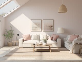 Fototapeta na wymiar Modern Cozy Living Room with Natural Light