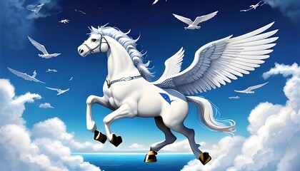 Obraz na płótnie Canvas white horse on the background