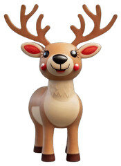 christmas reindeer with red ribbon Christmas decoration 
