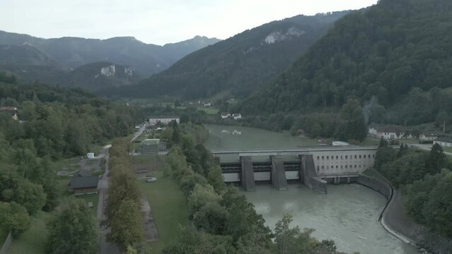 hydro power plant at Enns river near Ternberg in Upper Austria