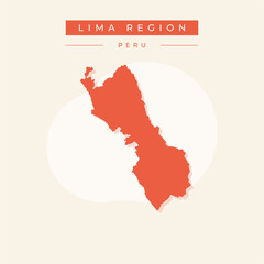 Obraz premium Vector illustration vector of Lima Region map Peru