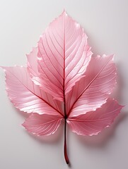 Pink maple leaf isolated on white Created with generative Ai	