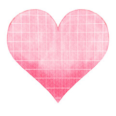 Watercolor heart symbol . PNG .