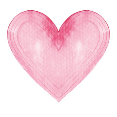 Watercolor heart symbol . PNG .