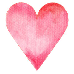 Watercolor heart symbol . PNG .