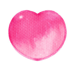 Watercolor heart symbol . PNG .