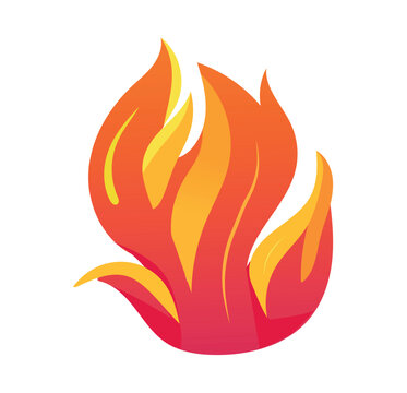 Fire element of colorful set. This flame is a versatile addition, suitable for various projects such as design brochures, presentations, or even a digital art piece. Vector illustration.