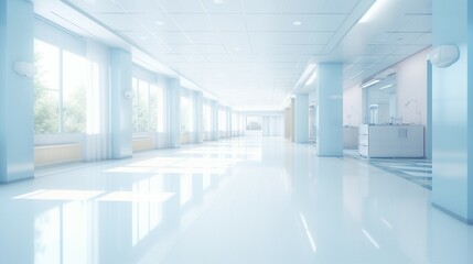 Futuristic Hospital Corridor: Abstract Luxury Design for Modern Healthcare Spaces