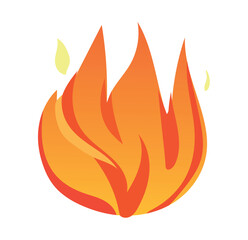 Fire element of colorful set. Positioned front and center, this colorful hearth steals the spotlight and becomes the focal point of your design. Vector illustration.