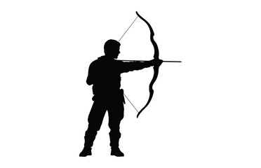 Archery Silhouette black vector art isolated on a white background