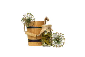 PNG, a jar of cucumber twists, isolated on a white background.